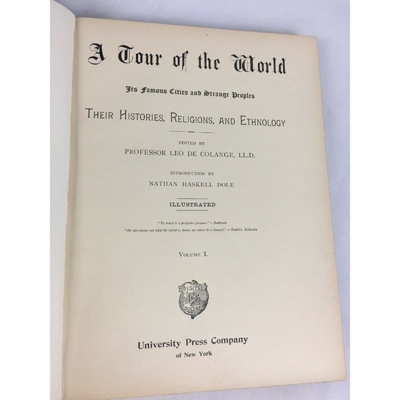 A Tour Of The World Volume One Book Hardcover Copyright 1896 - Picture 10 of 11